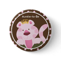 QUEEN OF THE JUNGLE Baby Shower Button