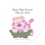 Queen of the Jungle Pink Baby Shower Favor Sticker