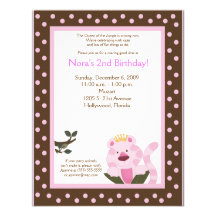 Queen of the Jungle Pink Tiger Birthday Invitation