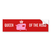 Queen of the Road - Travel Trailer Humor Bumper Stickers