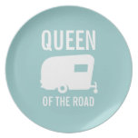 Queen of the Road Vintage Camper Dinner Plate