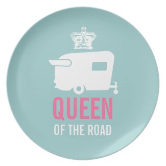 Queen of the Road Vintage Camper plate