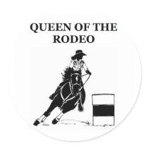 queen of the rodeo cowgirl design stickers