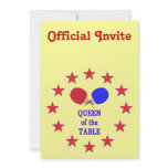 Queen of the Table Ping Pong Custom Invites