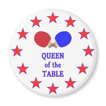 Queen of the Table Ping Pong Magnet