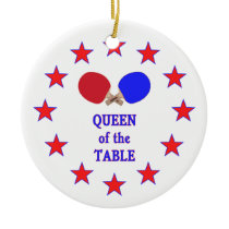Queen of the Table Ping Pong Christmas Ornaments