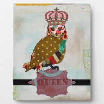 Queen Rose Owl Vintage  Plaque