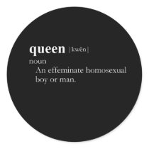 QUEEN T-SHIRT / Gay Slang T-shirt Round Stickers