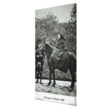 Queen Victoria  on horseback at Balmoral , 1863 Stretched Canvas Prints