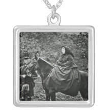 Queen Victoria  on horseback at Balmoral , 1863 Personalized Necklace