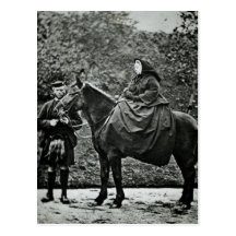 Queen Victoria  on horseback at Balmoral , 1863 Post Card