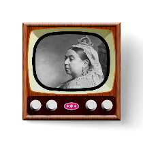 Queen Victoria on Retro TV Pinback Button