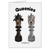 Queenies Chess Dogs Greeting Cards