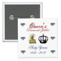 Queens Diamond Jubilee 1952-2012 60 Years Pinback Button