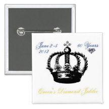 Queens Diamond Jubilee 2012 Button