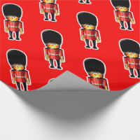 Queen's Guard Soldiers Cartoon Wrapping Paper