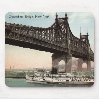 Queensboro Bridge, New York City 1915 Vintage mousepad