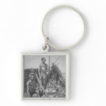 Queensland aborigines engraved from a photograph keychain