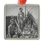 Queensland aborigines engraved from a photograph christmas ornament