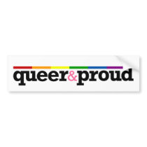 Queer&proud White Bumper Sticker bumper stickers