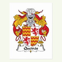 Queiros Family Crest Postcard
