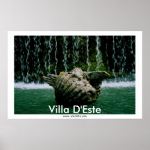 Querube en fuente en el chalet D'Este Poster