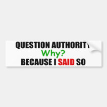 Question Authority bumper sticker