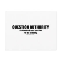 Question Authority postcards