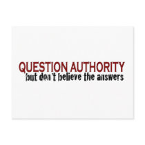 Question Authority postcards by worldsfair Question Authority postcards