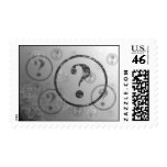 Question Mark Background BW Postage Stamps
