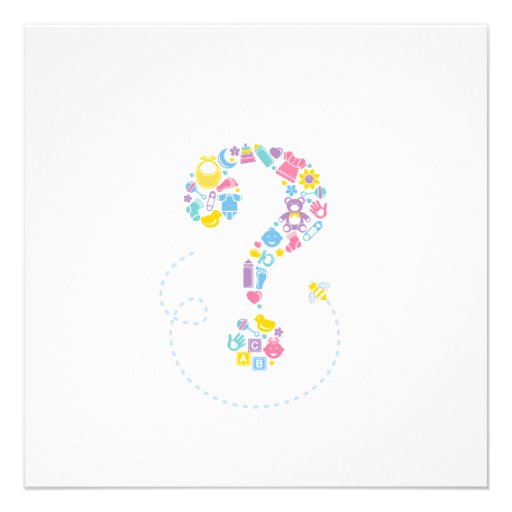 Question Mark Gender Reveal Party Invitation