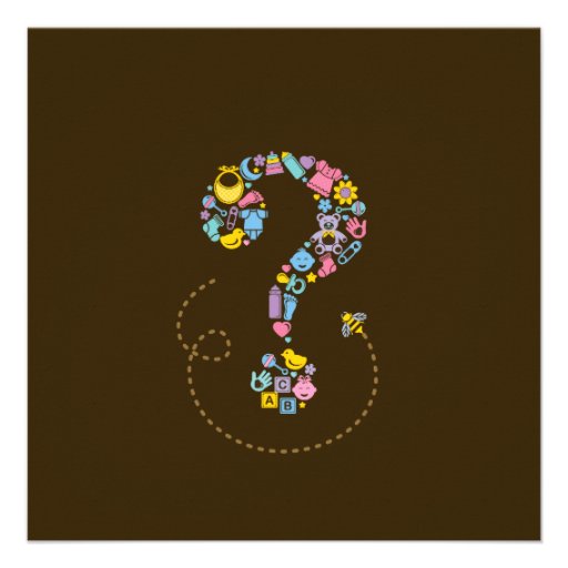 Question Mark Gender Reveal Party Invitation