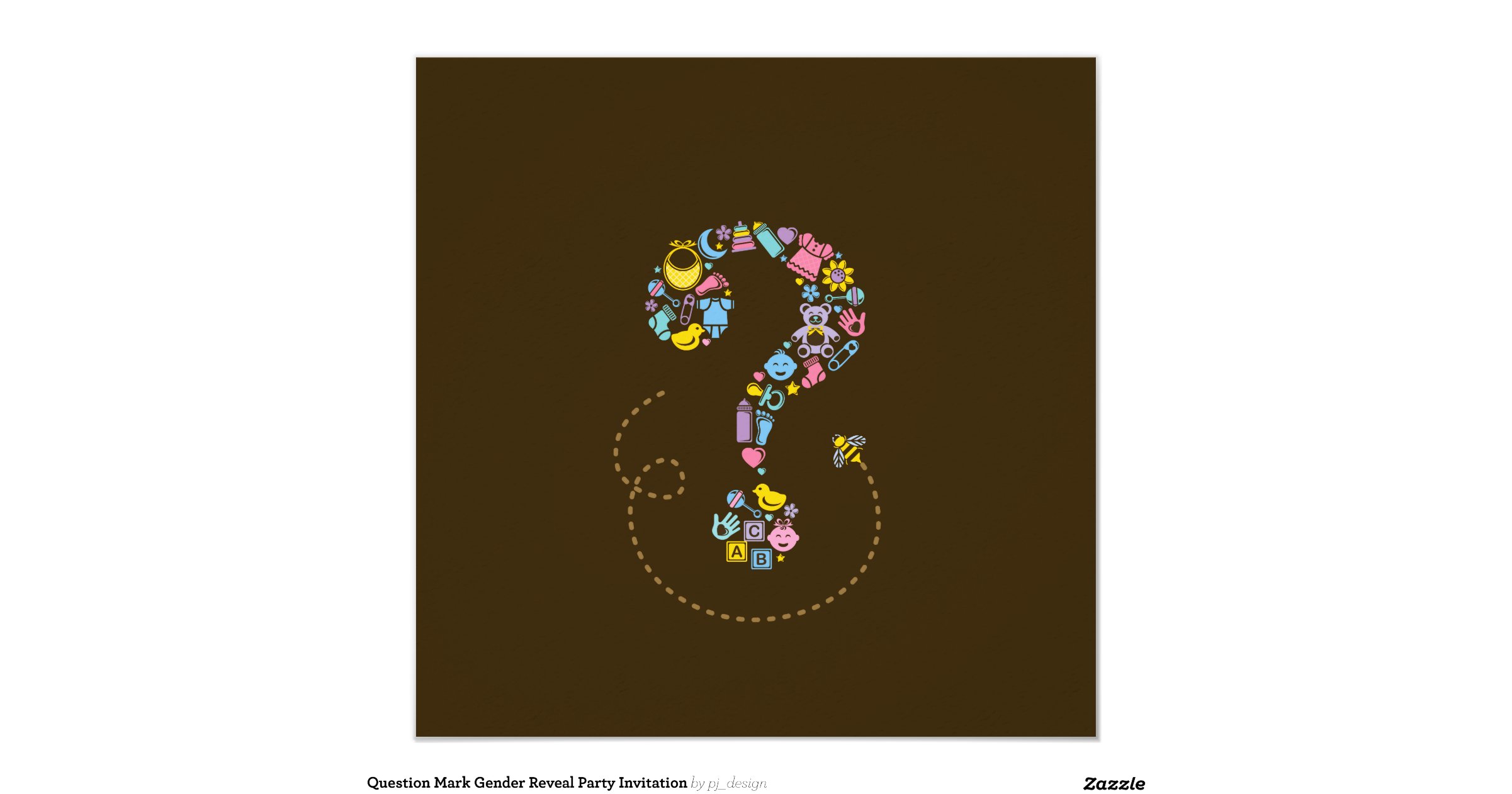 Question Mark Gender Reveal Party Invitation