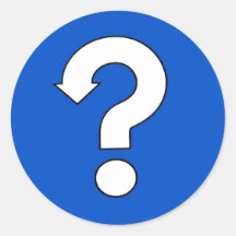 question mark round sticker