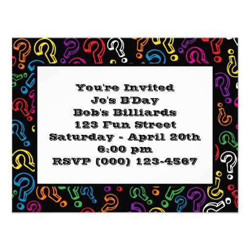 Question Marks Invitation