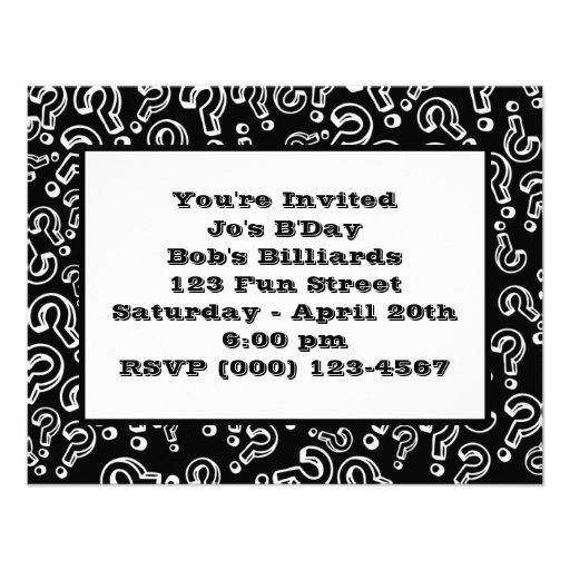 Question Marks Personalized Announcements