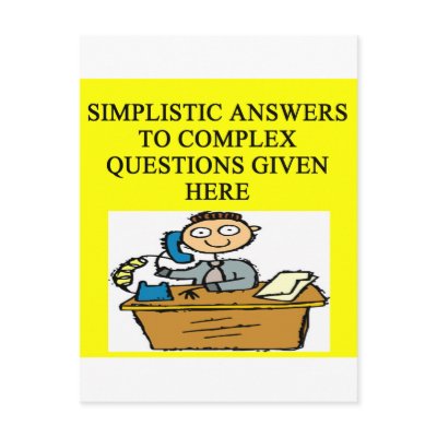 questions and answers joke post card by jimbuf. more funny desfigns in