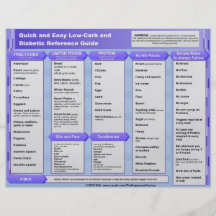Quick and Easy Low Carb Diabetic Reference Chart Flyer