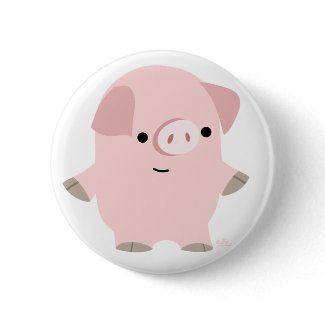 Quiet Cartoon Pig button badge button