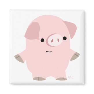 Quiet Cartoon Pig magnet magnet