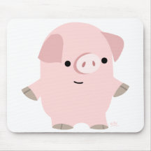 Quiet Cartoon Pig mousepad