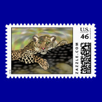 quiet leopard stamps