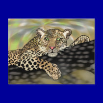 quiet leopard postcards