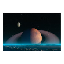 Quiet nightfall - space print