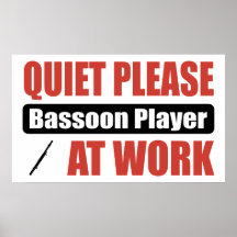 Quiet Please Bassoon Player At Work Print