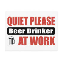 Quiet Please Beer Drinker At Work postcards by busybrain Quiet Please Beer Drinker At Work postcards