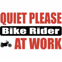 Quiet Please Bike Rider At Work photo sculptures by busybrain Quiet Please Bike Rider At Work photo sculptures