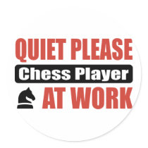 Quiet Please Chess Player At Work stickers