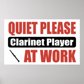 Quiet Please Clarinet Player At Work print
