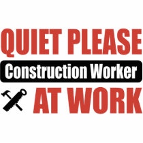 Quiet Please Construction Worker At Work photo sculptures